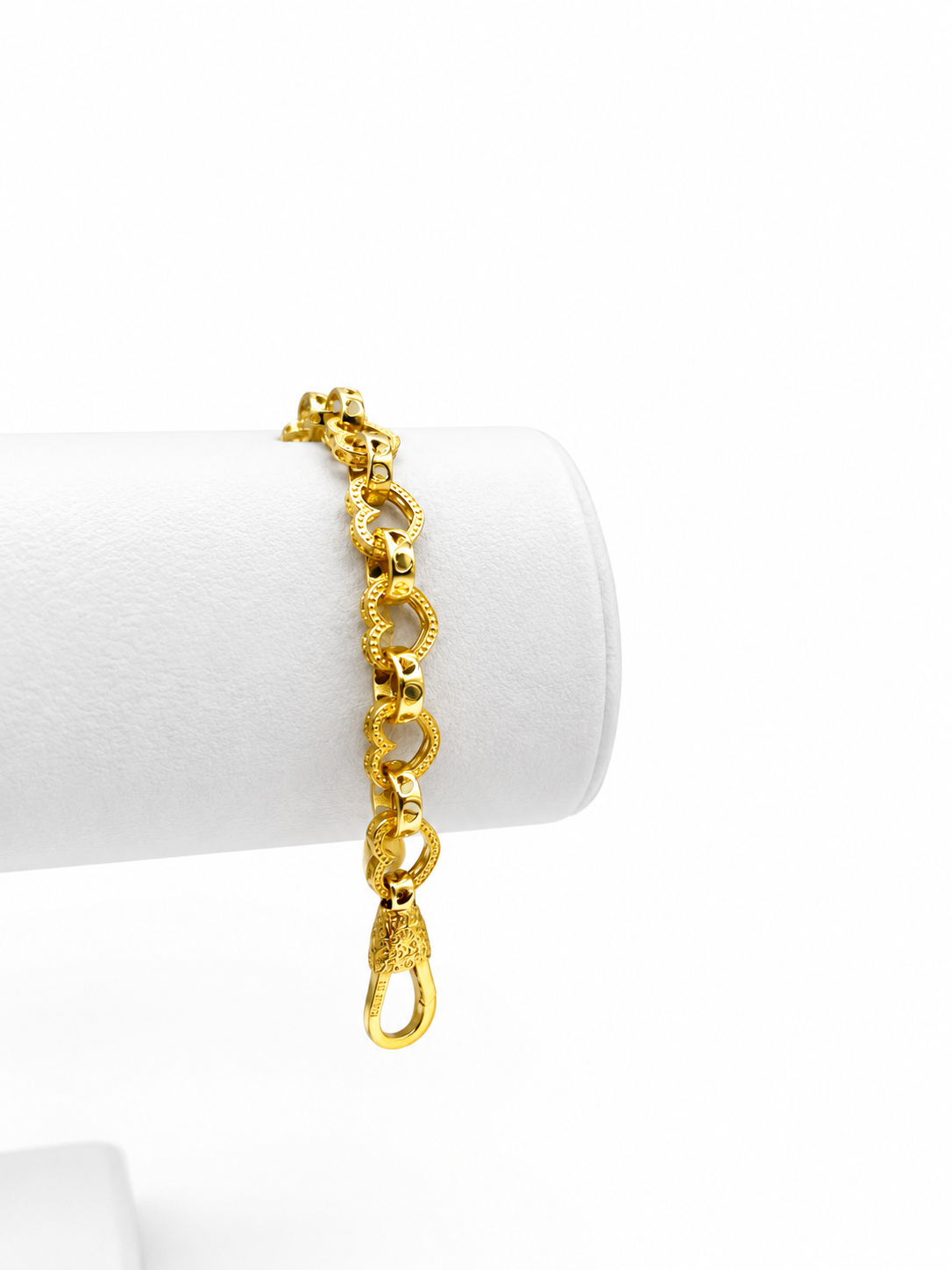 HEART LINK 9CT GOLD BRACELET
