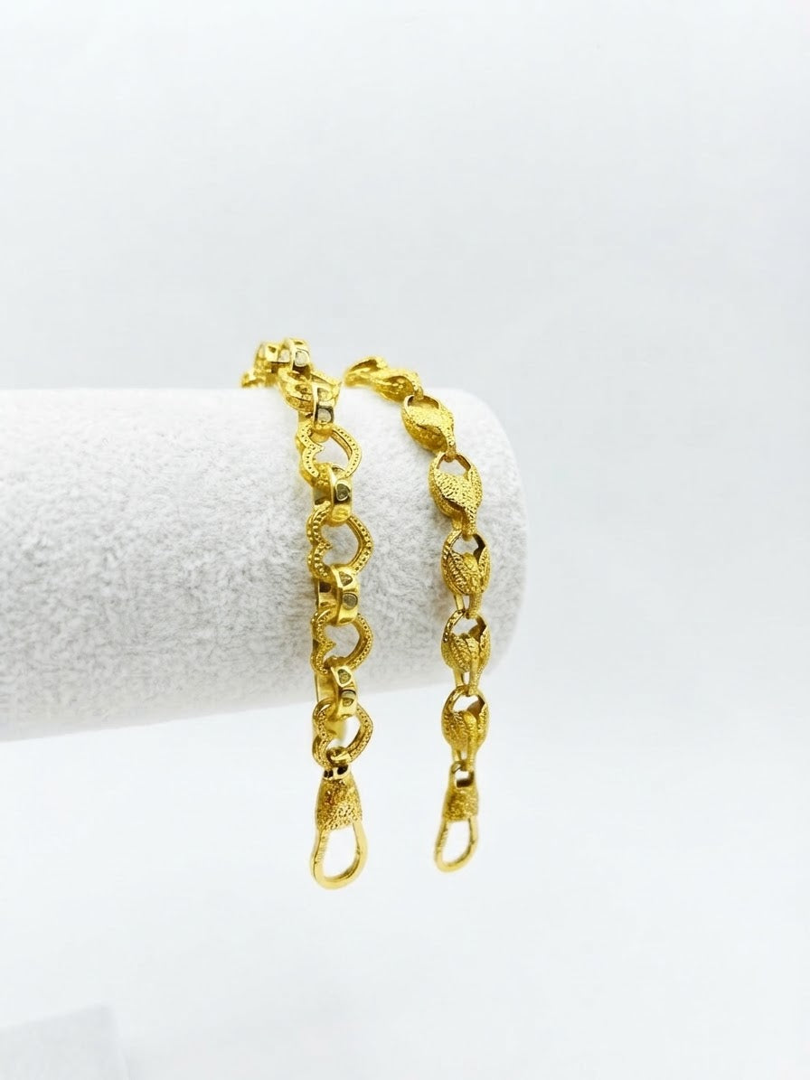HEART LINK 9CT GOLD BRACELET